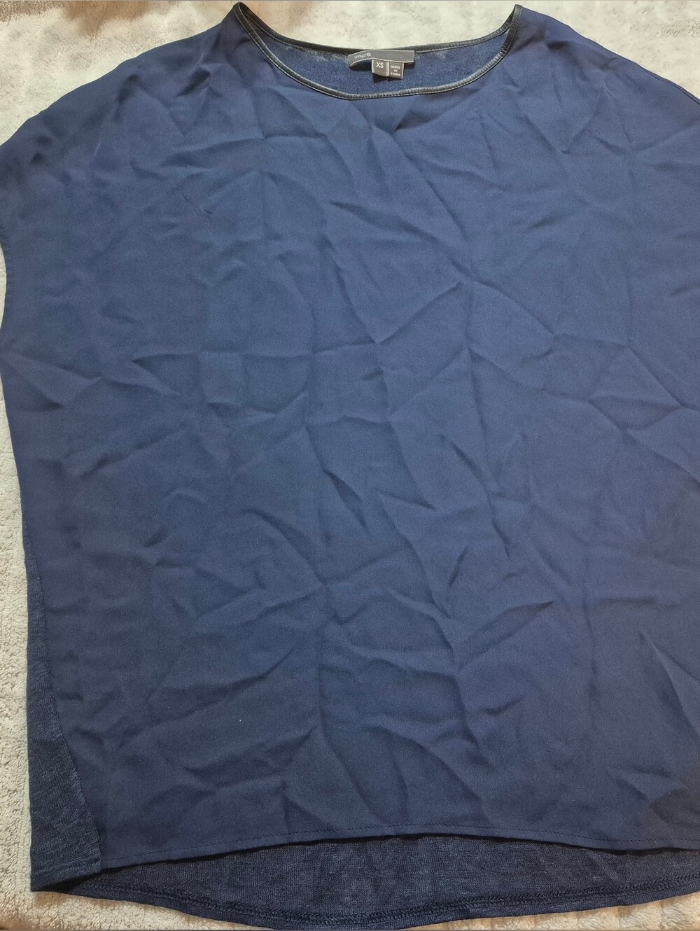 Vince Navy Blue Short-Sleeve Crewneck Tee
